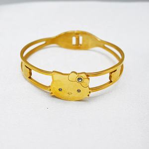 Gioielli in oro acciaio inossidabile gioielli gattino gatto bracciale bracciale per donne bambini - Product Image 1