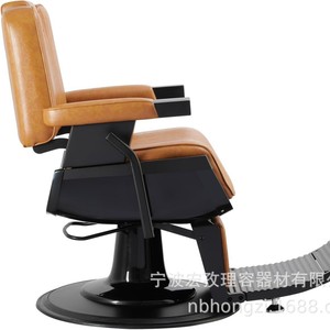 Chaise de coiffure noire HZ8740 inclinable, pivotante, avec repose-pieds réglable, chaise de salon de coiffure, usage commercial - Product Image 4