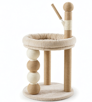 Arbre à chat tout-en-un, mignon et écologique, avec 4 niveaux en satin, griffoirs, lit douillet pour animaux de compagnie, montage facile, emballage en carton pour chats d'intérieur