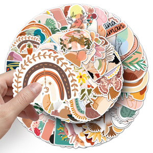 Hot Selling Custom Boho Cartoon Die Cut Vinyl Stickers for Laptop Luggage Scooter DIY Decoration Waterproof Material