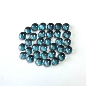 Alta calidad 6mm 7mm grado AAA Londres Topacio Azul cabujón cristal Natural piedra preciosa IGI buen Color suelto precio al por mayor - Product Image 4