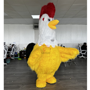Costume de mascotte <span class=keywords><strong>gonflable</strong></span> de <span class=keywords><strong>coq</strong></span> de 2 m avec plumes longues pour événements et spectacles itinérants - Product Image 2