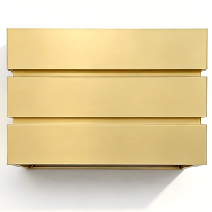 Architektonische Maßgefertigte Messing-Dunstabzugshaube mit Schichtdesign zur Wandmontage für Villenküchen - Product Image 1