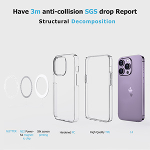 <span class=keywords><strong>Cover</strong></span> Magnetica Trasparente con Glitter per <span class=keywords><strong>iPhone</strong></span> 15 16 Pro Max, Custodia Posteriore Lucida e Colorata per <span class=keywords><strong>iPhone</strong></span> 15 16 Plus - Product Image 4