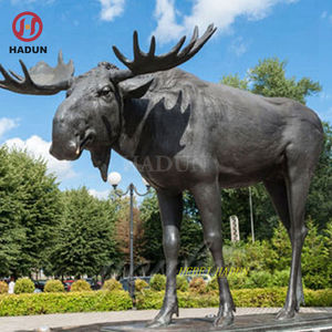 <span class=keywords><strong>Sculpture</strong></span> d'orignal en <span class=keywords><strong>Bronze</strong></span> de taille réelle, décoration d'animal populaire pour jardin extérieur - Product Image 2
