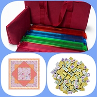 Jeu de Mahjong américain en acrylique, comprenant des tuiles de Mahjong, un tapis de jeu, un sac de Mahjong avec 160 tuiles, adapté aux rassemblements familiaux