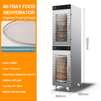 Déshydrateur alimentaire commercial rotatif vertical à 40 couches, en acier inoxydable, multifonctionnel, pour légumes et fruits