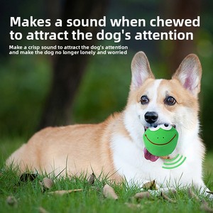 Neuankömmling 3PCS Lustige Frosch Schwein Affe Tier Weich gummi Quietschen Hunde bälle Kau spielzeug für kleine mittelgroße Welpen Haustier Hunde - Product Image 6