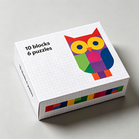 Boîte de rangement portable personnalisée, étanche et écologique pour 10 blocs de puzzle 6 pièces pour enfants, production en 72H, anti-écrasement