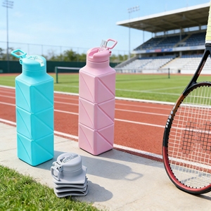 ขวดน้ำซิลิโคน ปลอดสาร BPA พับได้ พกพาสะดวก สำหรับกีฬากลางแจ้ง วิ่ง แคมป์ปิ้ง เด็ก แบบหลอดดูด เป็นมิตรกับสิ่งแวดล้อม - Product Image 1