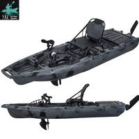 Kayak modulaire Yak Outdoors de 2,8 m, aileron amovible, propulsion par pédales, bateau de pêche, coque en HDPE, léger, capacité 1 personne