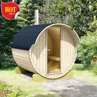 Grand sauna panoramique de luxe en plein air à bas prix Sauna au bois de cèdre pour 4-6 personnes Chauffage au bois