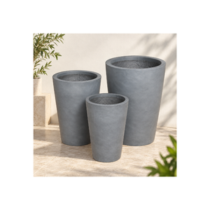 Ensemble de pots de plantes en fibre de verre prêts à être expédiés, construction durable, design léger, résistant aux intempéries, pour les espaces intérieurs et extérieurs - Product Image 1