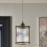 Lampe suspendue en métal laiton antique, design classique en cristal avec abat-jour en verre transparent, alimentation CA, lampe suspendue pour la maison, la cuisine, décoration intérieure