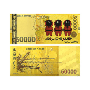 Untuk Uang Kertas Berlapis Emas 50000 Won-China Edisi Terbatas Hadiah Koleksi 15.5x6.9cm Dua Sisi - Product Image 1