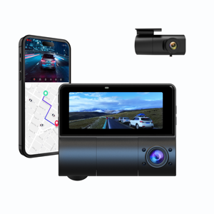 Dash Cam Phía Trước Và Phía Sau 4K Ổ Đĩa Ghi Âm 3 Kênh 4K GPS Hộp Đen F1.8 Với 3.16 Inch LCD Cho Chuyến Đi Đường Cảnh Vlogging - Product Image 1