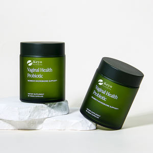 100Ml 150Ml 250Ml 500Ml Groene Ronde Brede Mond Glazen Gezondheidszorg Flessen Cosmetische Pot Voor Supplement Capsules Vitamine Pil - Product Image 2