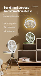 Ventilador eléctrico recargable <span class=keywords><strong>con</strong></span> luz, 5 velocidades, carga USB de 5V, ventilador portátil, ventilador plegable redondo para exteriores e interiores - Product Image 3