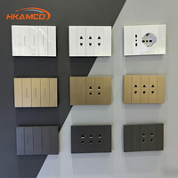 HKAMCO 146 Interruptor de Pared Modular Inteligente, Enchufe Duradero de Fácil Instalación, Blanco, Dorado Champán, Gris Oscuro, Pedido al por Mayor para Proyectos