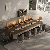 Grande table de conférence modulaire hexagonale en bois haut de gamme pour 8 réunions de bureau modernes Formation à la négociation 5 ans