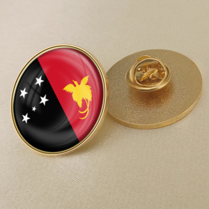 Papua nuova bandiera della Guinea spille con spille epossidiche di cristallo - Product Image 2