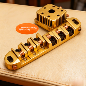 Puente de Rodillos para Guitarra Eléctrica LP Mecanizado por CNC Personalizado - Proceso de Acero Inoxidable/Latón PVD/Cepillado/Pulido - Product Image 1