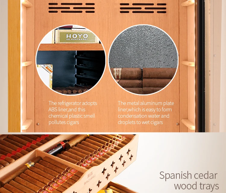 Raching big cigar cabinet with spanish cedar electronic humidor fridge for cigar aging