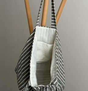 Chinese Simple Style Women's Cotton Handbag Portable <b>Waterproof</b> Printed Logo Design Shopping <b>Bag</b> - Product Image 6