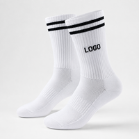 Chaussettes de sport personnalisées avec logo, chaussettes de sport respirantes et rembourrées pour la course à pied, la salle de sport et l'entraînement