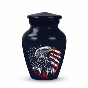 Petit drapeau d'aigle en métal de taille personnalisée urne funéraire souvenir commémoratif personnalisé pour papa maman bébé cendres enterrement de crémation pour les humains - Product Image 1