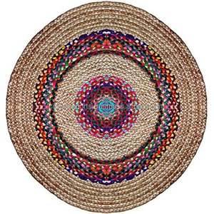 Làm Bằng Tay Bện Nhiều Màu Đay Thảm Và Thảm Từ Ấn Độ Kích Thước Tùy Chỉnh Chindi Sisal Đay Phong Cách Thảm Gai Dầu Thảm Và Thảm - Product Image 2