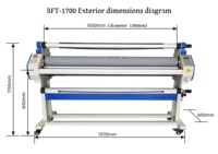 Plastifieuse de vinyle automatique haute performance BFT-1700 lamineur à chaud et à froid 1.6m 1600mm Machine à plastifier à froid