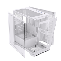 Boîtier PC Gaming en Verre Trempé 2026 M-ATX/ITX USB3.0 Tour Moyenne Micro Bureau Noir Blanc avec Ventilateurs ARGB