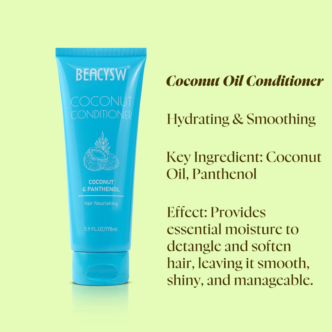 Après-shampooing hydratant et lissant à la noix de coco