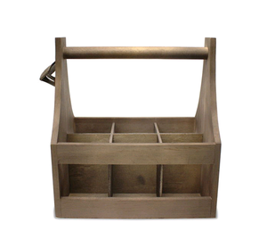 Portabotellas <span class=keywords><strong>de</strong></span> madera con abrebotellas y mango superior, 6 paquetes - Product Image 3