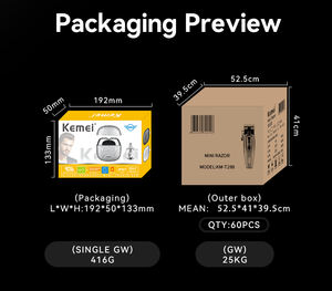 Kemei Km-t288 Rasoir <span class=keywords><strong>électrique</strong></span> miniature imperméable de poche Rasoir sans fil pour barbe Remplacement du rasoir <span class=keywords><strong>manuel</strong></span> Appareil pour les poils du nez - Product Image 6