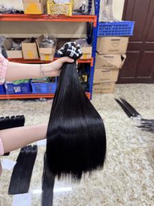 Extensions de cheveux vierges vietnamiennes en mèches, 100% cuticules alignées, pour l'exportation en gros internationale, fabrication OEM - Product Image 5