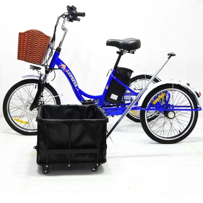 E triciclo 3 ruedas adultos bicicleta de carga eléctrica bicicleta 350W 500W 750W triciclo motocicleta 36V 48V pedal asistido 3 ruedas ebike