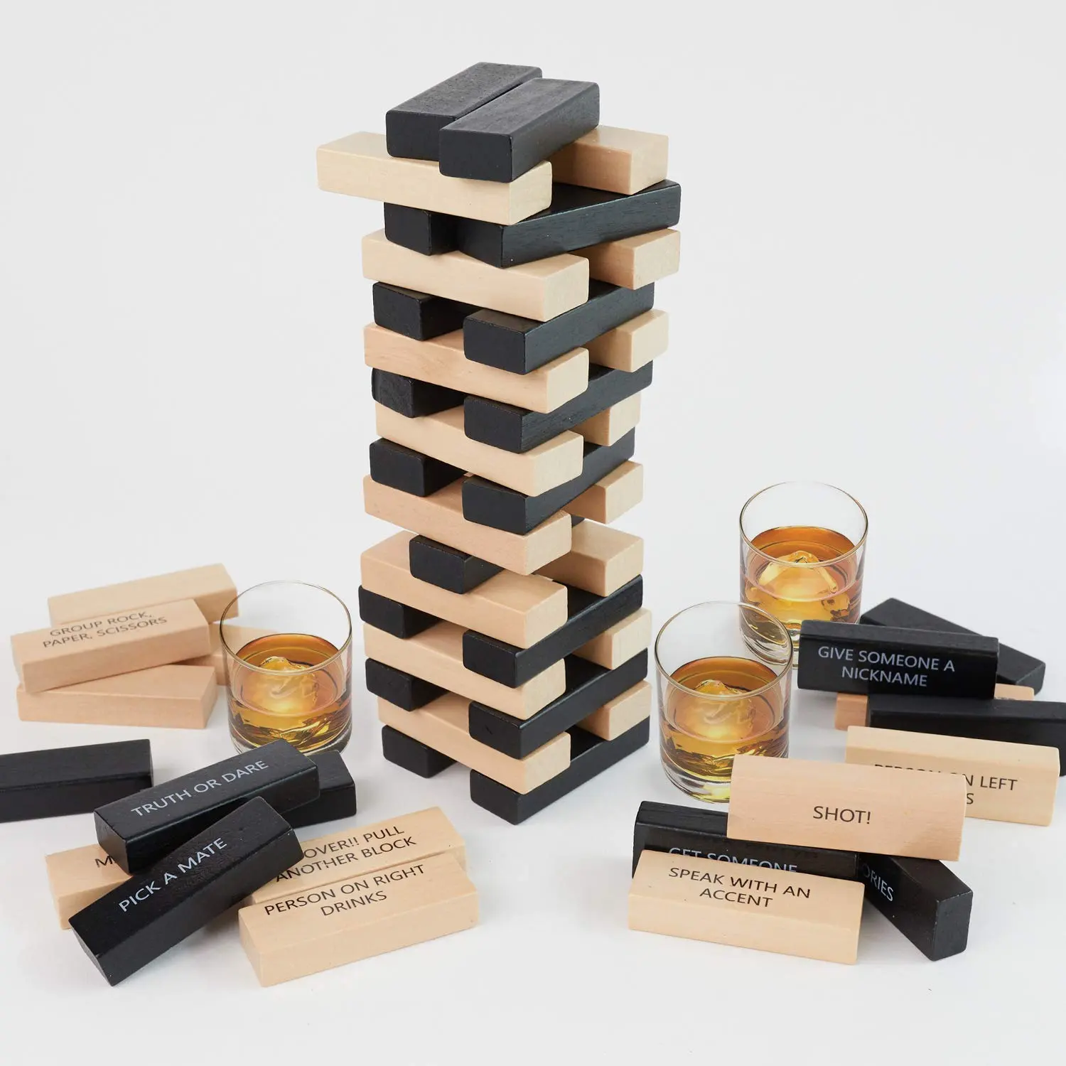 Kunden definiert Erwachsene Party-Spiele Trinken Bau klötze Holz-Spielzeug Trink stapel ung Spiele Turm-Blöcke