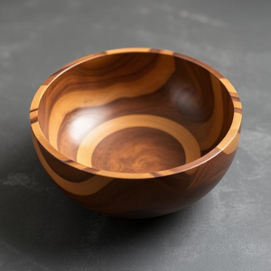 Bol de service en bois imprimé, artisanal, de qualité supérieure, au design moderne, robuste et alimentairement sûr, pour la maison, les restaurants et la restauration. - Product Image 4