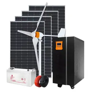 Yüksek verimli 2KW 3KW 5KW 10KW kapalı ızgara rüzgar güneş hibrid güç sistemi