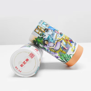 Venta al por mayor pequeñas bolsas de té contenedor redondo verde/Oolong té caja de papel con revestimiento UV en relieve y Mate laminado embalaje - Product Image 4