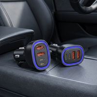 Chargeur de voiture rapide 78W en gros, 2C2A Type-C & USB-A, charge rapide PPS PD pour iPhone Samsung Android