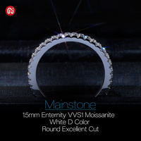 Bague d'éternité GIGAJEWE en moissanite ronde DEF VVS1 de 1,5 mm, en argent sterling 925, empilable, pour femme