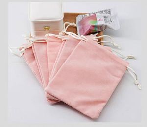 Sac à cordon en velours recyclé avec logo imprimé en soie pour téléphone portable et bijoux, vente en gros, différentes couleurs - Product Image 5