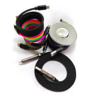 A-bst pabrik kabel USB magnetik nilon 1m, pengisi daya Cepat kabel 3A magnetik untuk ponsel