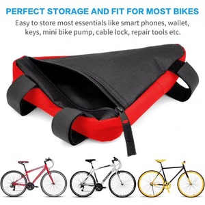 Free sample New Design Bike Frame Bag 1.5L Cycling Bag Reflective <b>Bicycle</b> <b>Storage</b> Triangle Bag With Mesh Side Pockets - Product Image 6