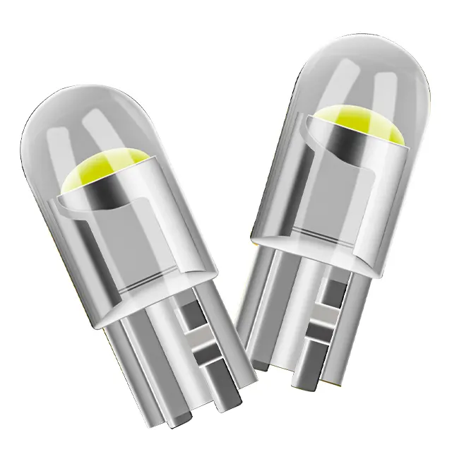 Headlight COB Bulb for Car Instrument Light Width LED Tail Bulbs Kit Transparent Multi-color Mini Size T10 Crystal Glass 12V