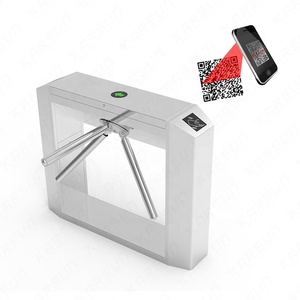 Tourniquet bidirectionnel en acier inoxydable IP55 anti-écrêtlement avec lecteur QR Code et RFID, portique de sécurité à trois poteaux pour contrôle d'accès - Product Image 2