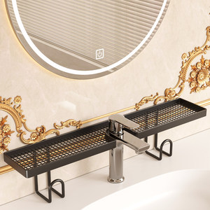 Étagère de rangement rectangulaire pour lavabo de salle de bain, sans perçage, à fixer au mur, pour articles de soins personnels - Product Image 1